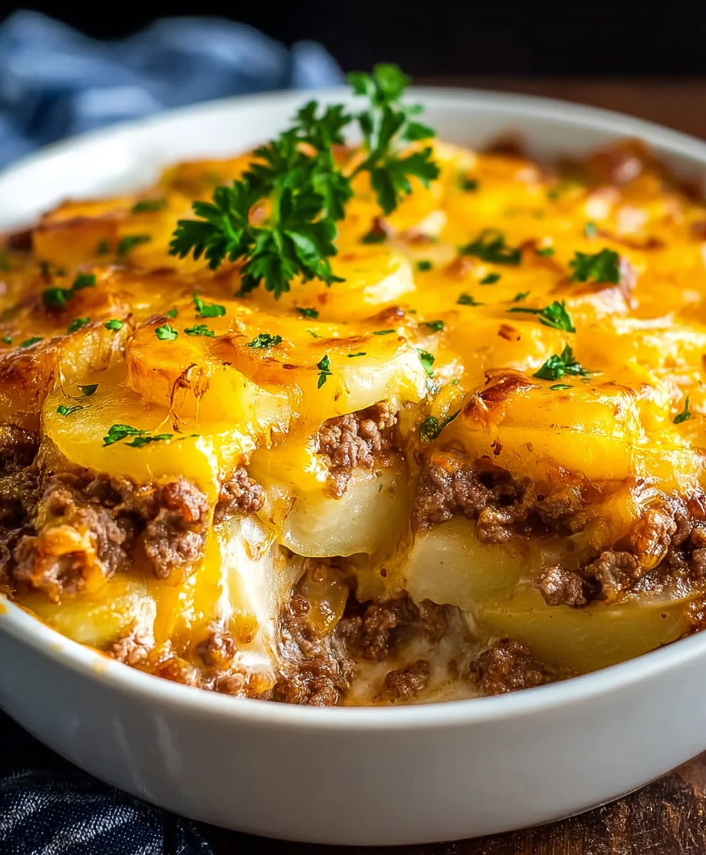 Cheesy Beef Beef Hamburger Potato Casserole Comfort