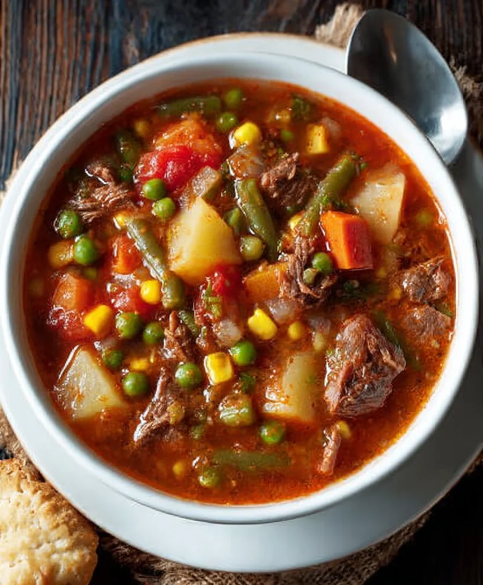 Mom's Old-Fashioned Vegetable Beef Soup Recipe