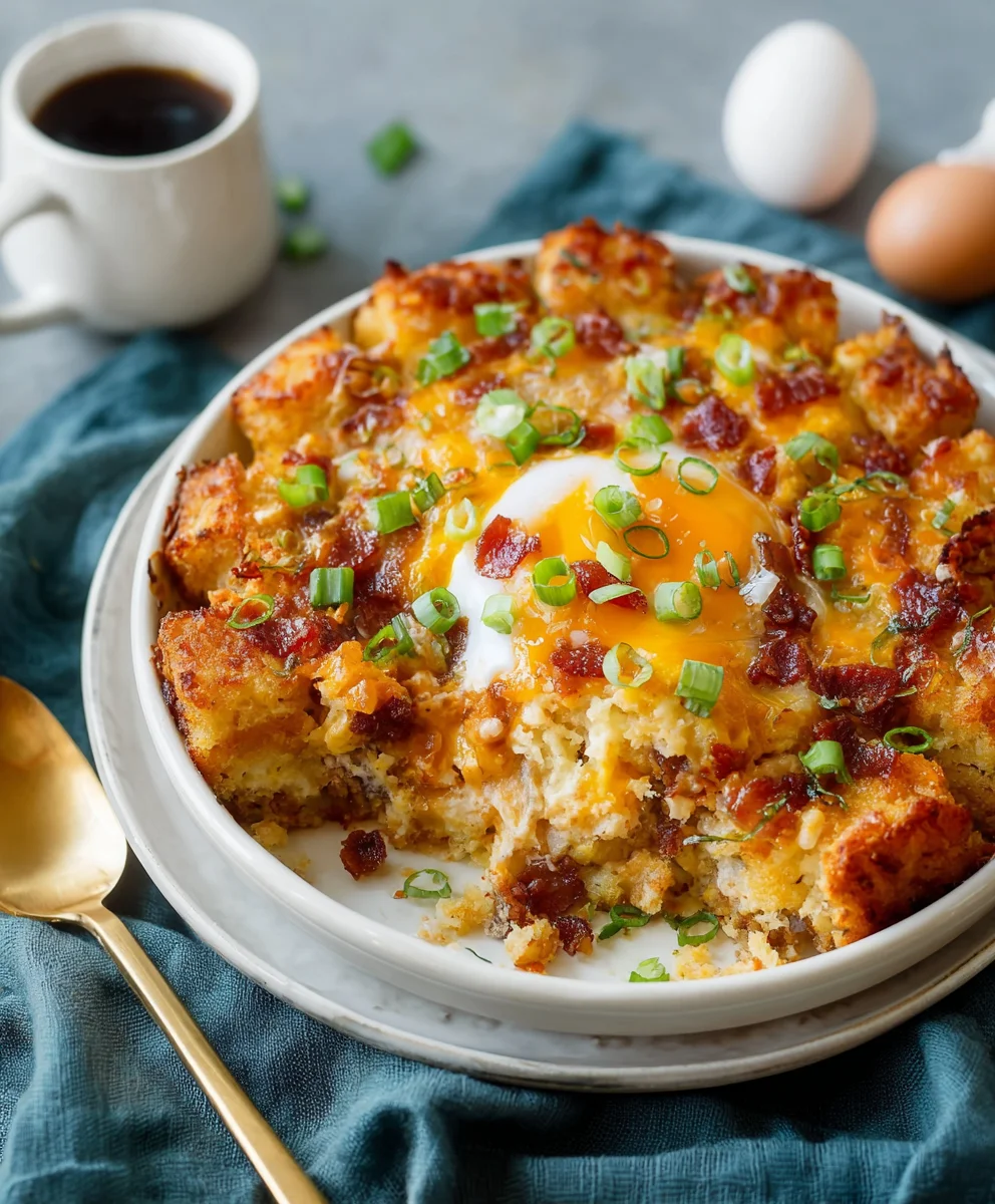 Easy Beef Tater Tot Breakfast Casserole Recipe