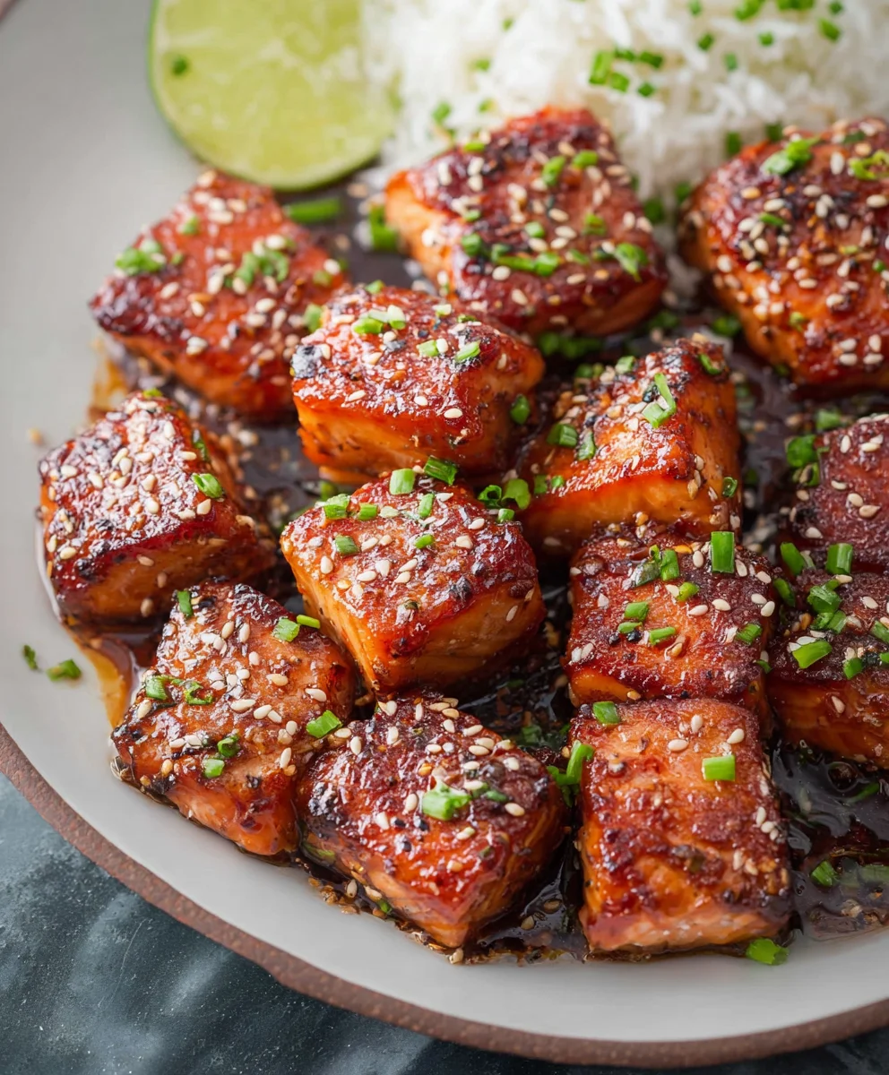 Honey Garlic Salmon Bites Quick Easy Recipe