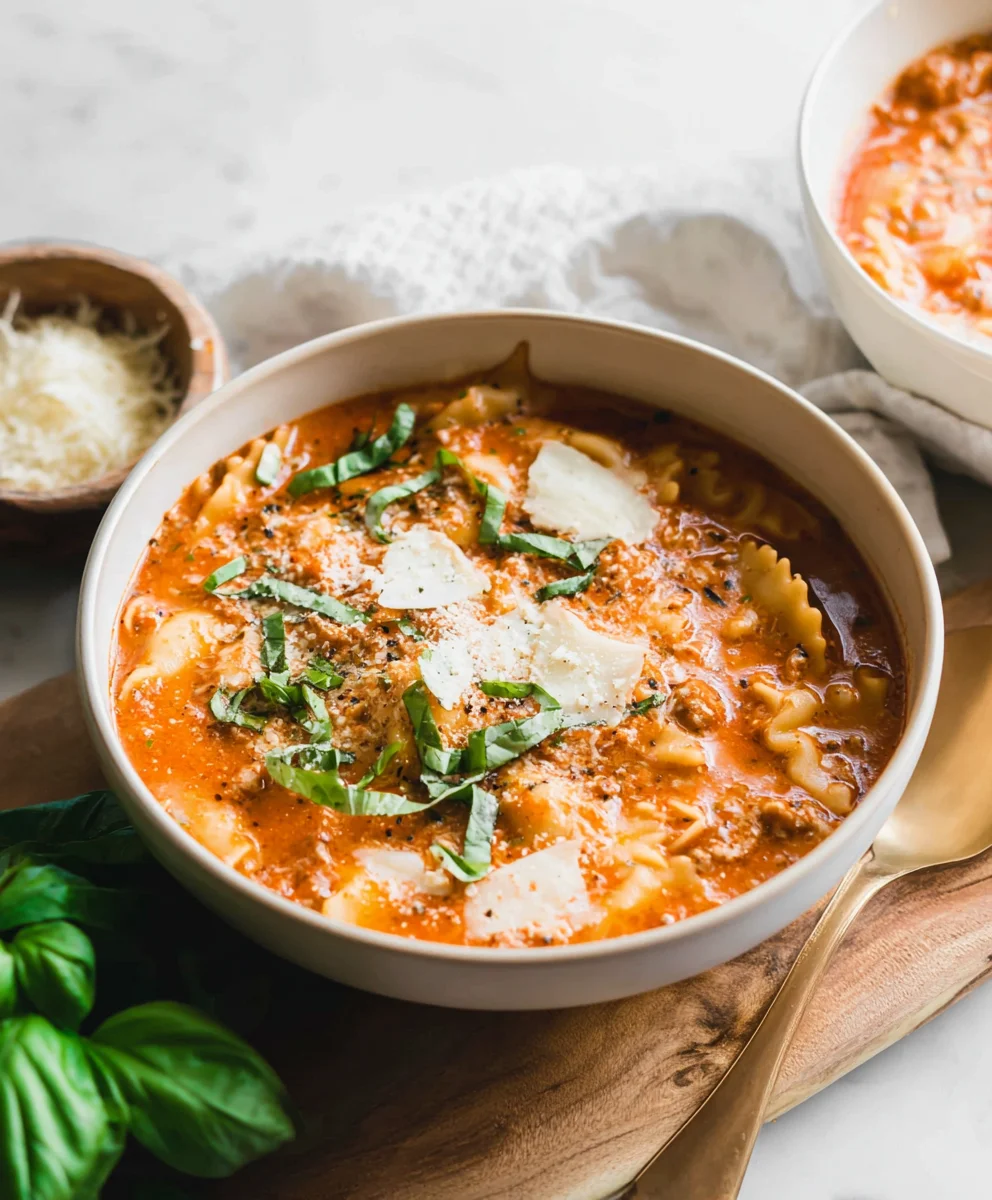 Easy Creamy Lasagna Soup - Hearty & Delicious