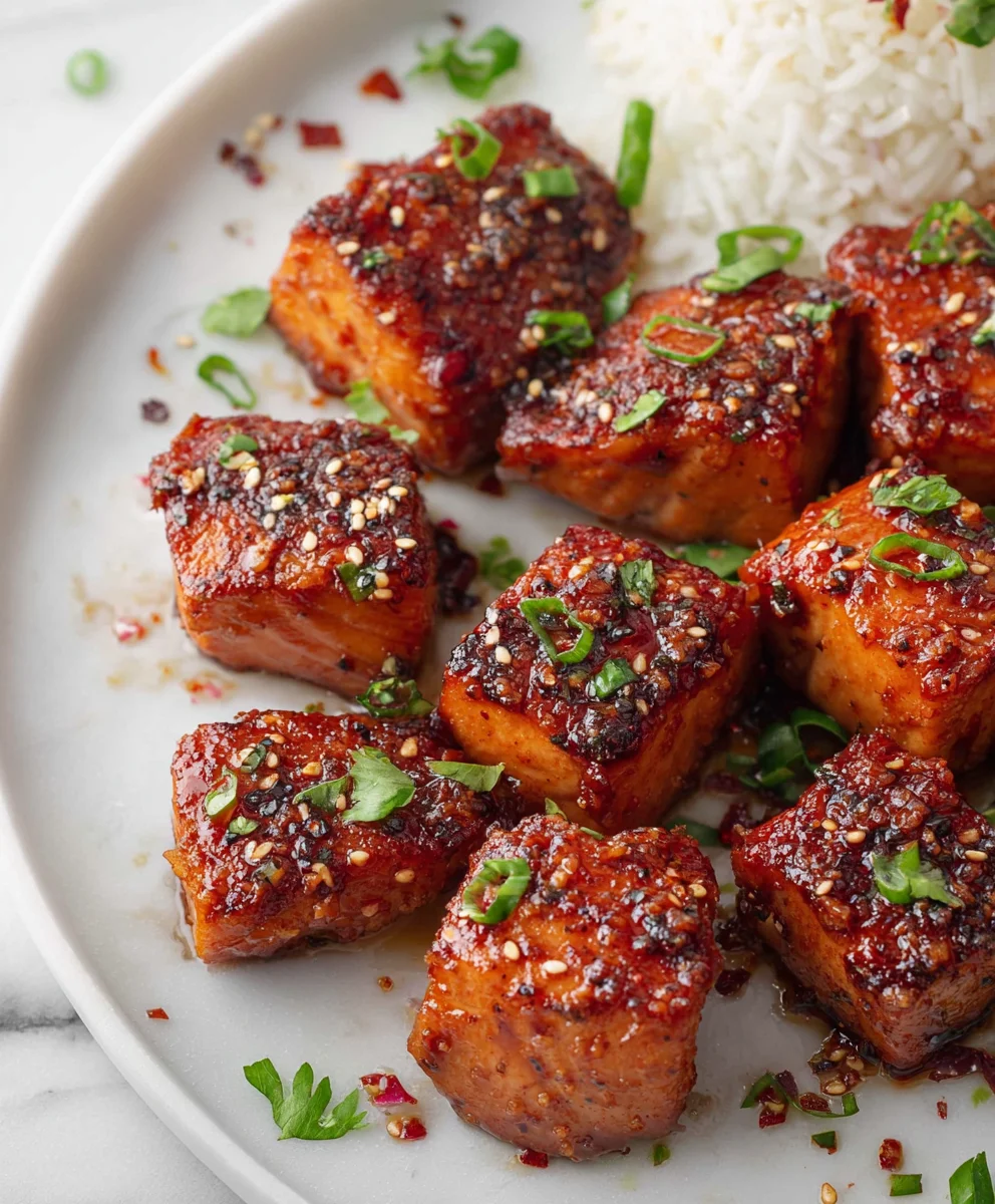 Honey Garlic Salmon Bites Quick Easy Recipe