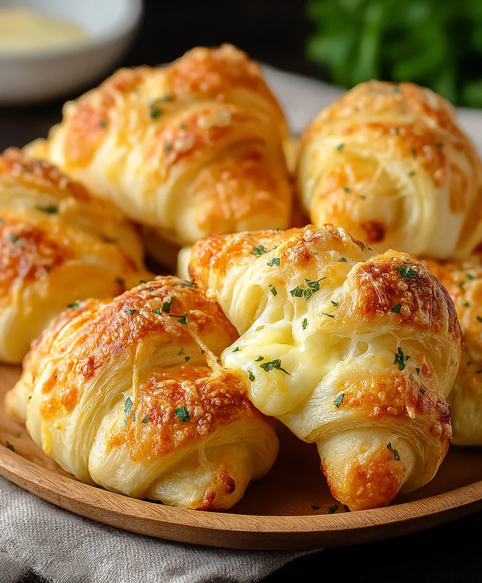 Easy Cheesy Garlic Crescent Rolls-Quick & Delicious