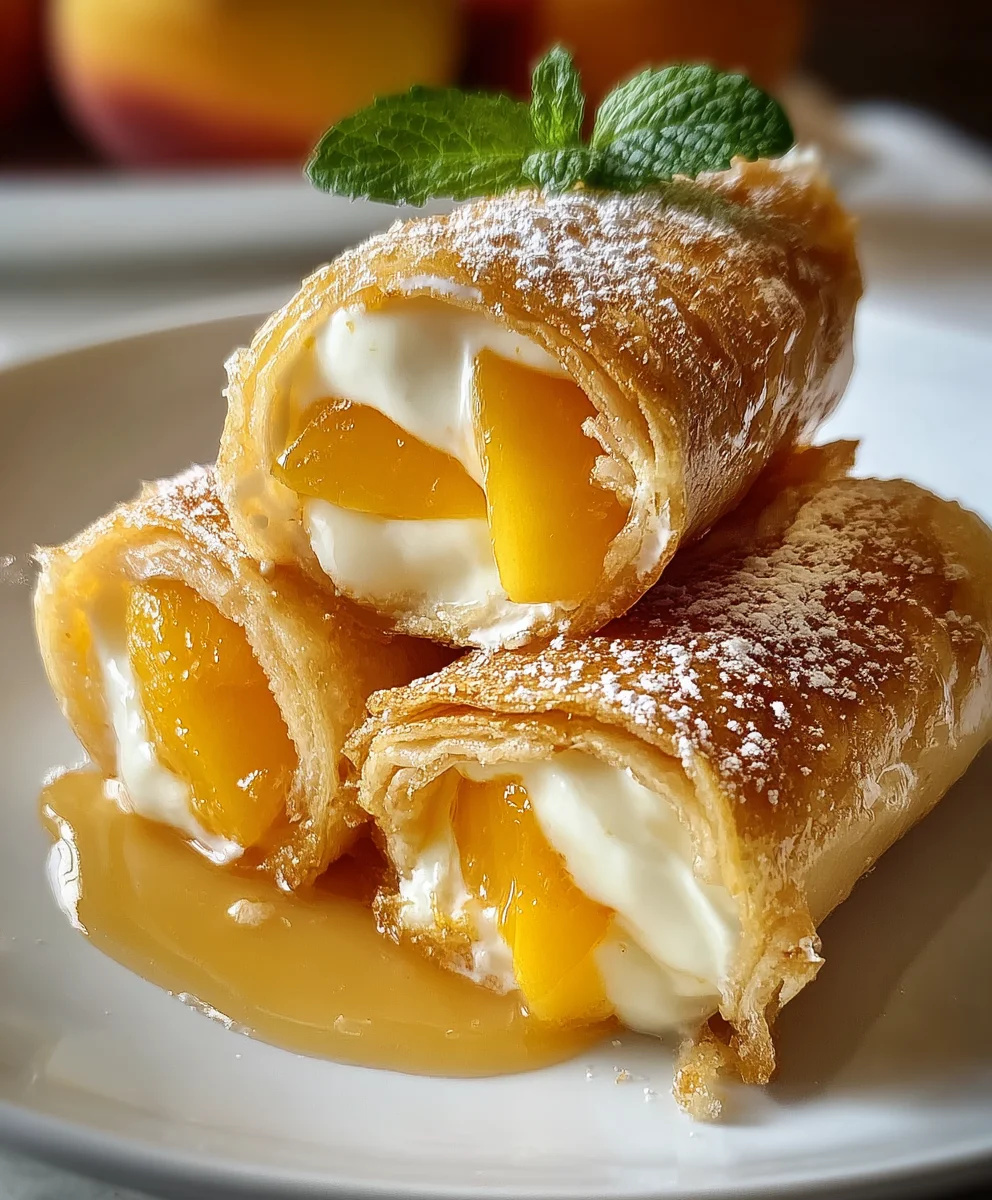 Peach Cheesecake Rolls-Decadent Dessert Delight