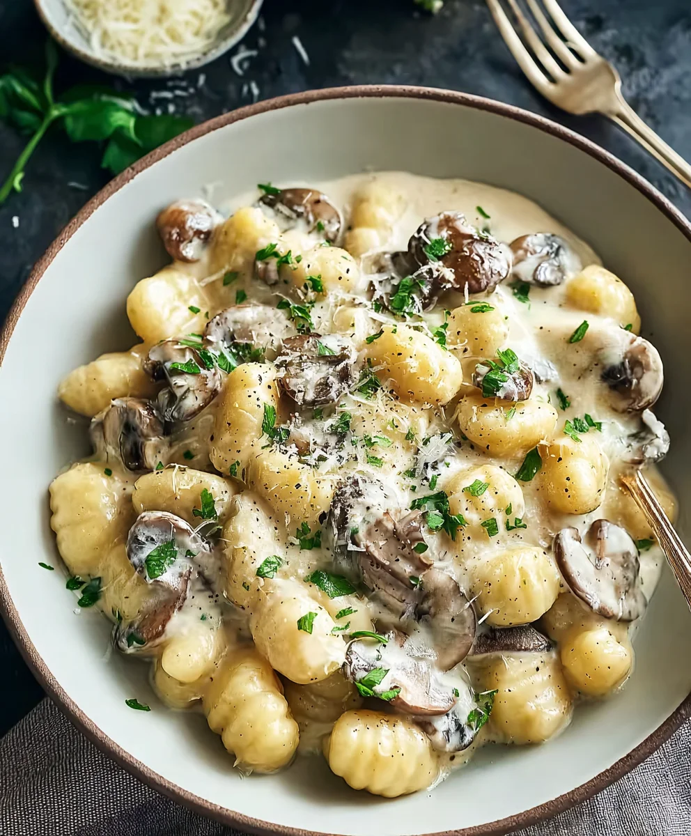 Creamy Mushroom Gnocchi-Easy Delicious Recipe