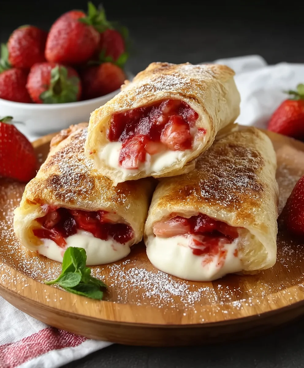 Air Fryer Strawberry Cheesecake Chimichangas Recipe
