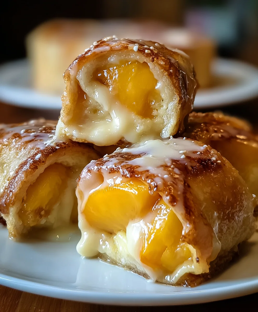 Peach Cheesecake Rolls-Decadent Dessert Delight