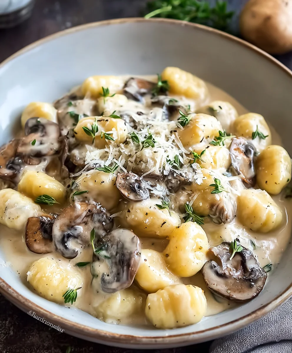 Creamy Mushroom Gnocchi-Easy Delicious Recipe