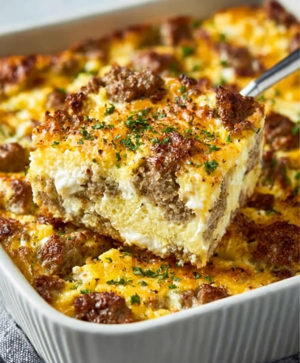 Beef Sausage and Cheese Breakfast Casserole