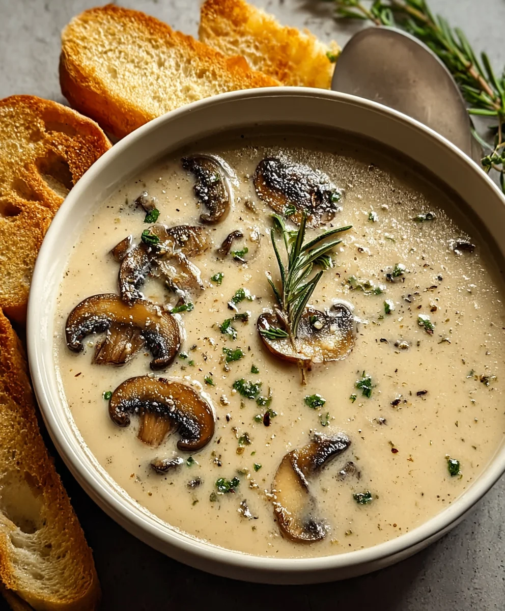 Easy Creamy Mushroom Soup Recipe - Rich & Delicious
