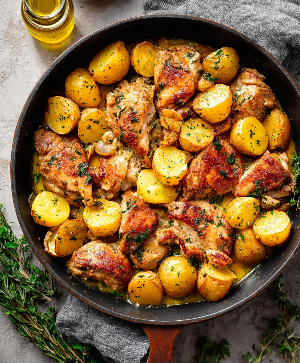 Garlic Butter Beef Potatoes Skillet Recipe