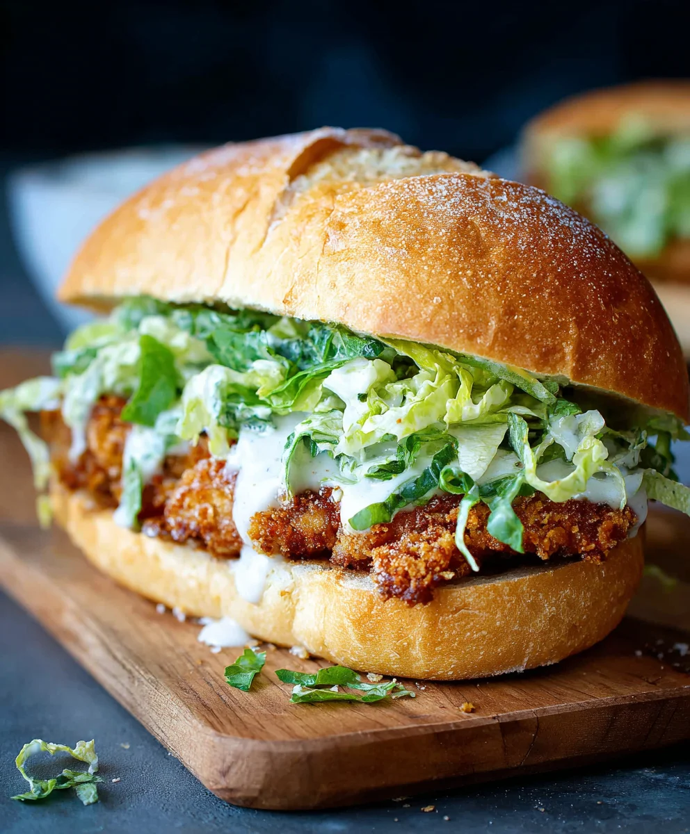 Crispy Chicken Caesar Sandwich-Easy Recipe