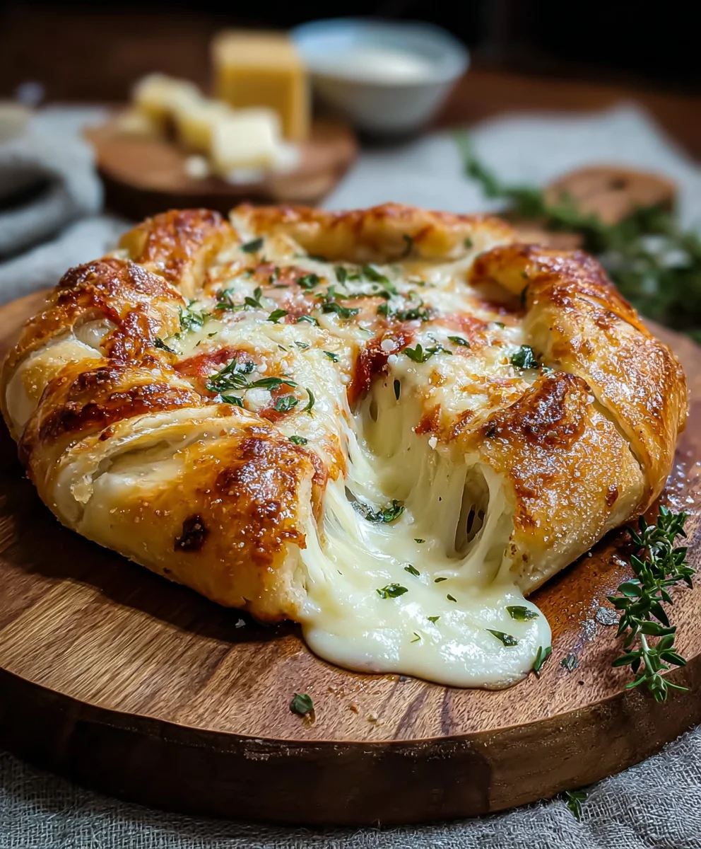 Stuffed Brie Cheese Pizza - Creamy Decadent Dinner Idea