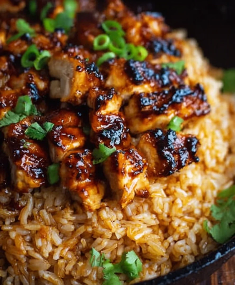 Sweet Honey BBQ Chicken Rice Recipe