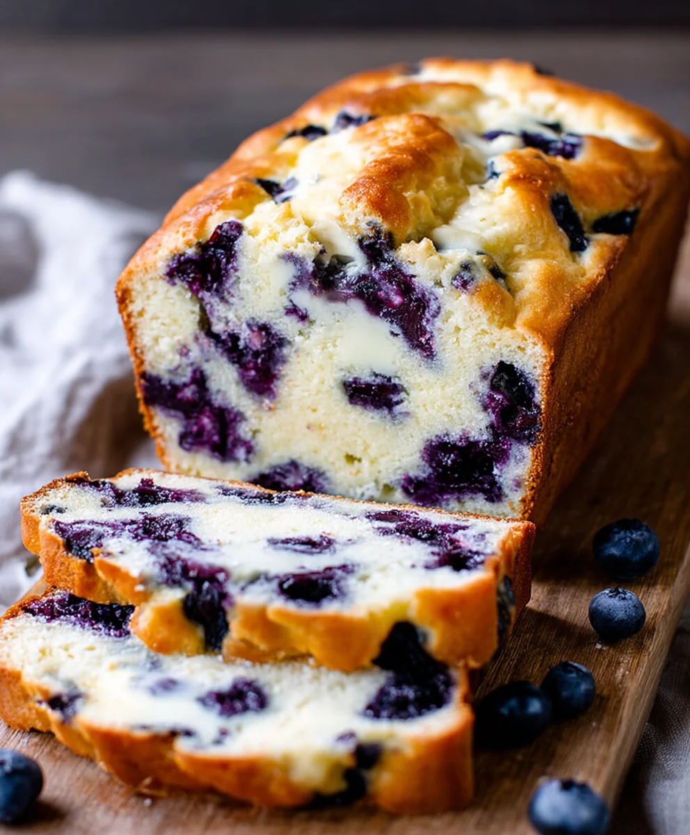 Blueberry Cream Cheese Bread-Easy Delicious Loaf