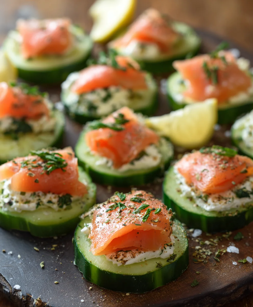 Cucumber Smoked Salmon Bites- Easy Appetizer