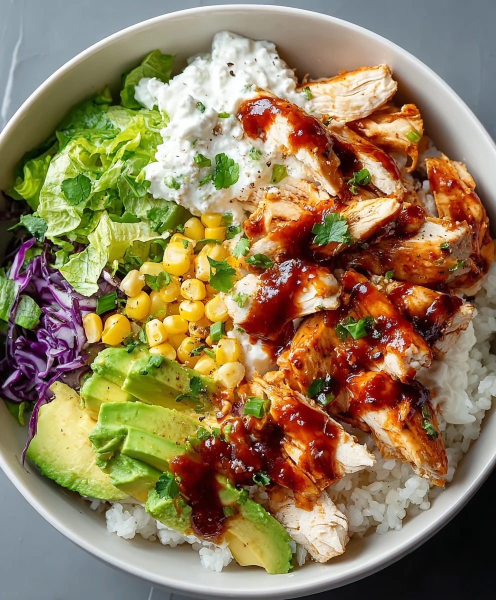 BBQ Chicken Cottage Cheese Bowl-Healthy Quick Meal