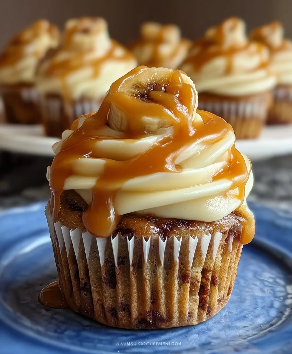 Banana Caramel Peanut Butter Cupcakes-Best Recipe