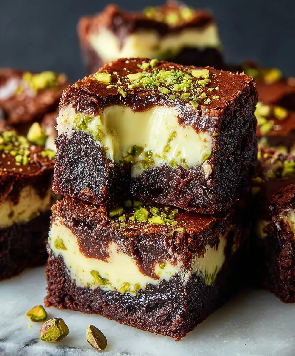 Pistachio Cheesecake Brownies-Decadent Dessert Bliss