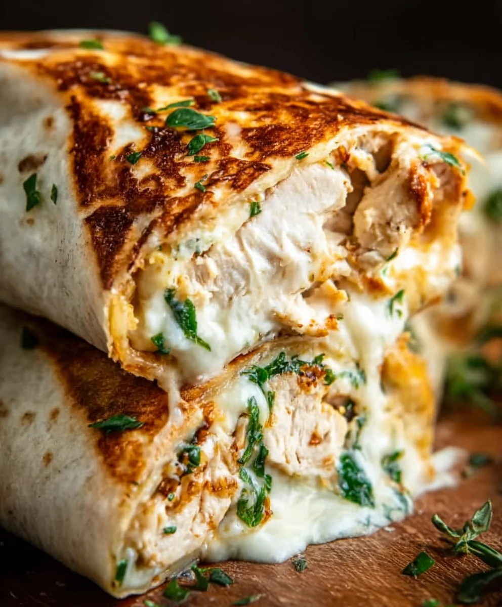 Easy Cheesy Garlic Chicken Wraps Recipe