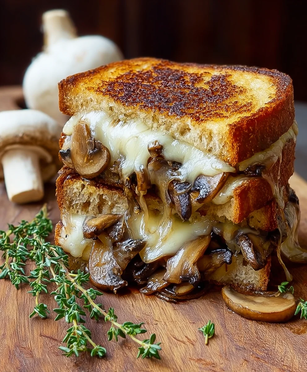 Caramelized Mushroom Grilled Cheese - Savory & Sweet
