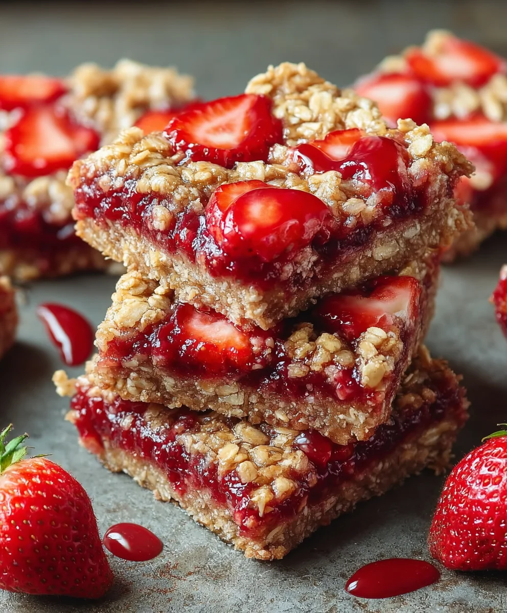 Easy Strawberry Oat Bars-Quick Breakfast Treat