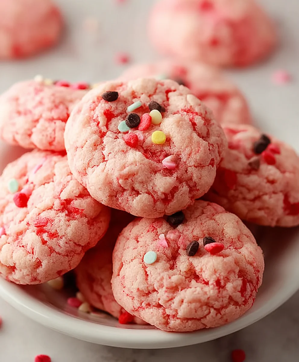 Easy Strawberry Cake Mix Cookies-Quick & Delicious Recipe