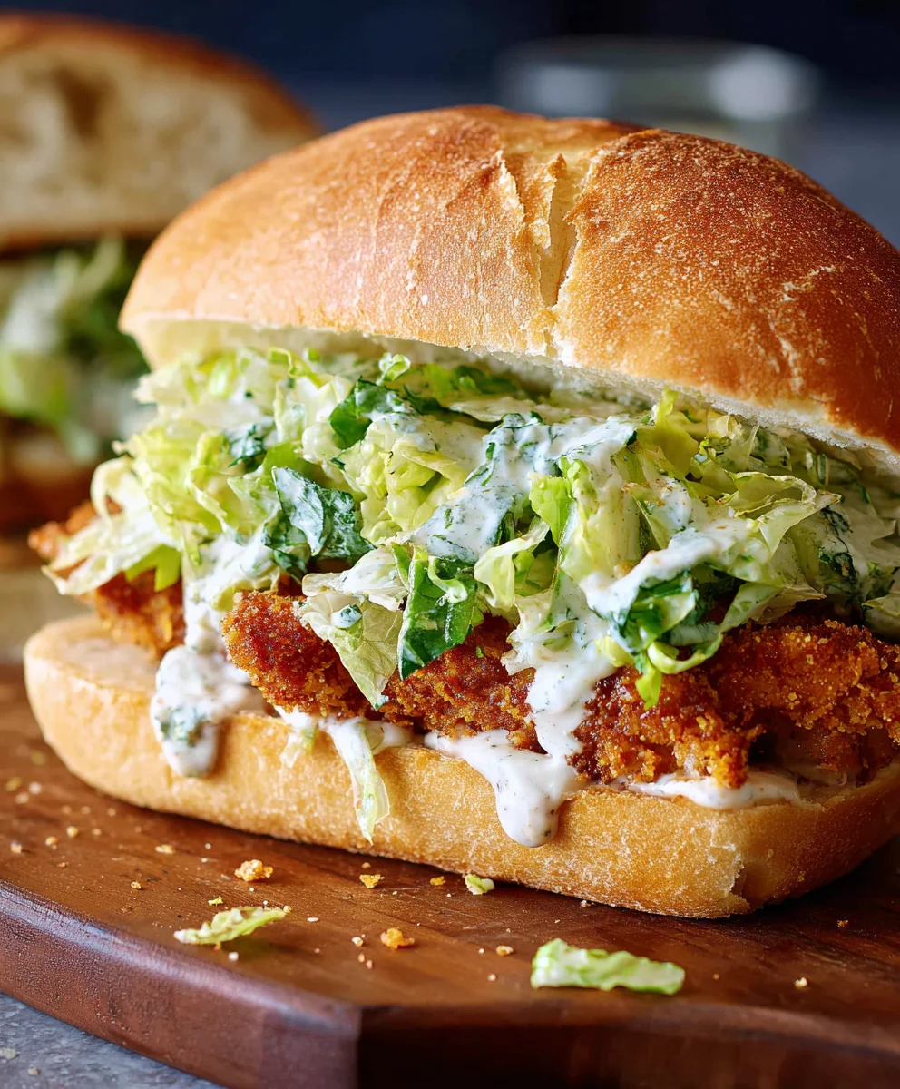 Crispy Chicken Caesar Sandwich-Easy Recipe