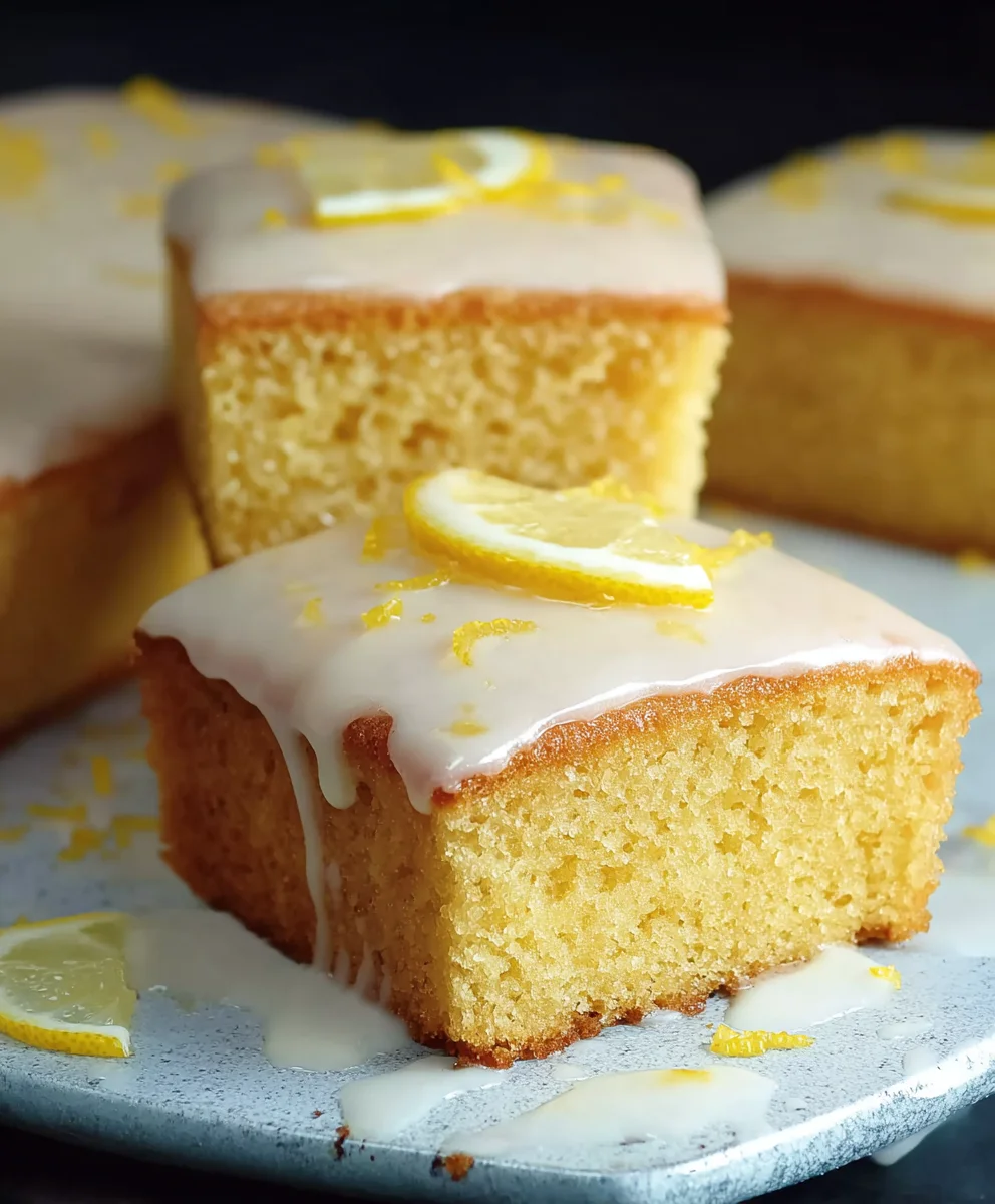 Easy Lemon Drizzle Traybake Cake Recipe