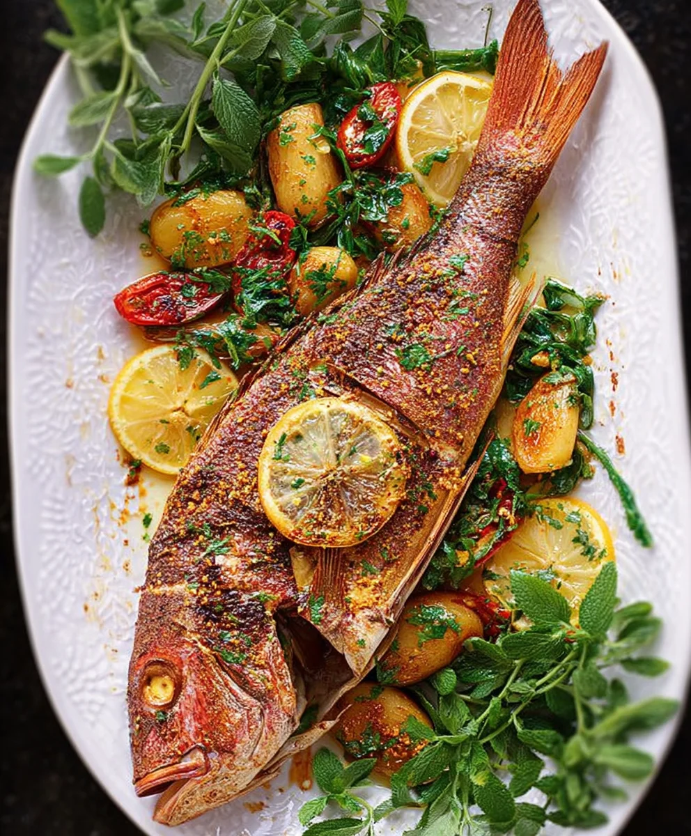 Easy Oven Baked Whole Yellowtail Snapper Recipe