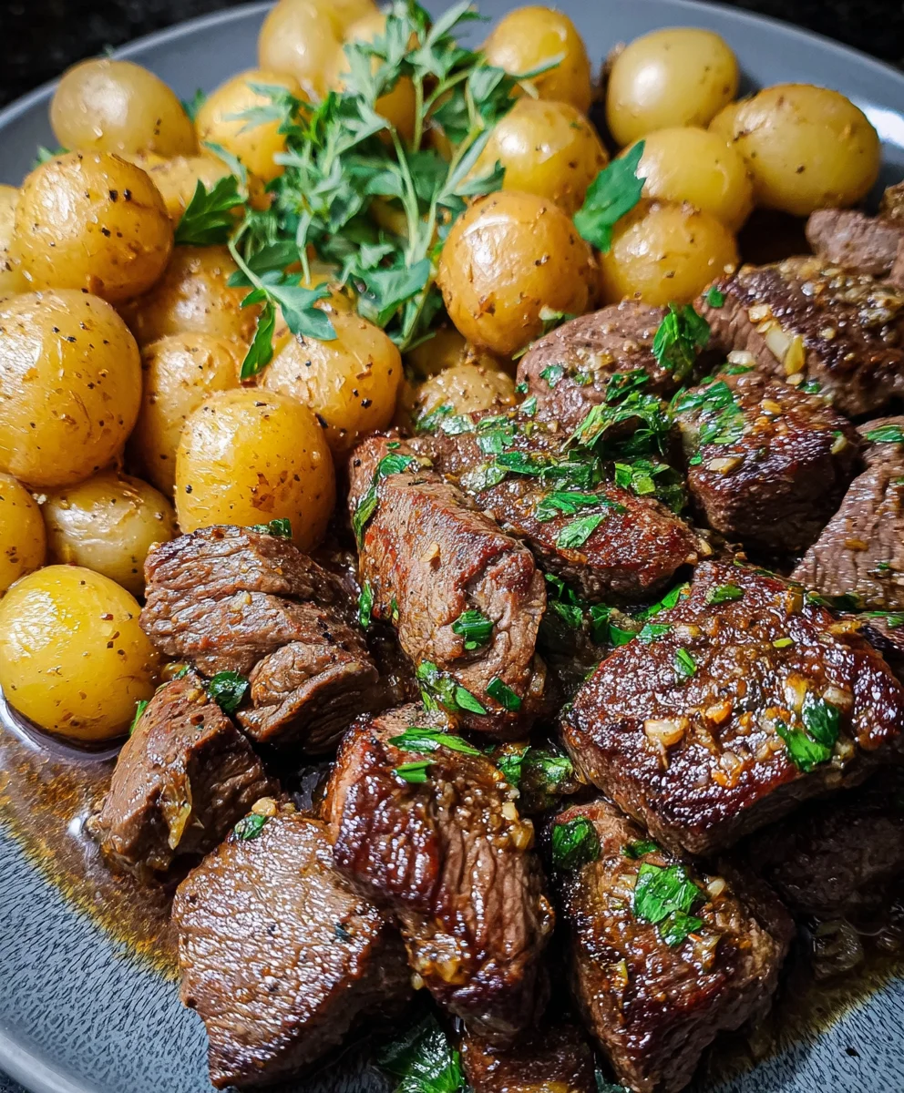 Garlic Butter Beef Steak and Potatoes - Easy Recipe