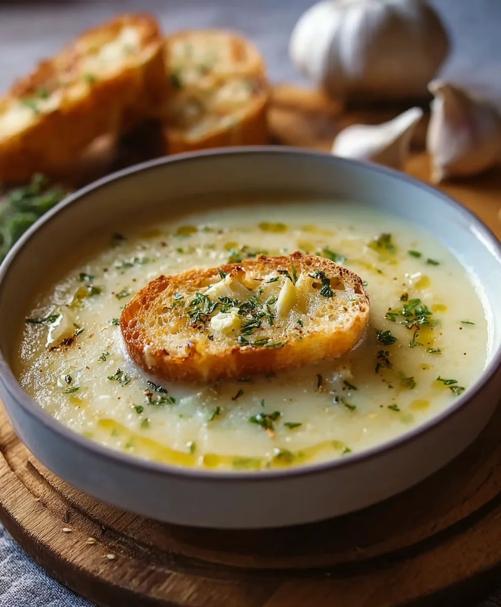 Country French Garlic Soup - Rich & Hearty Beef Broth