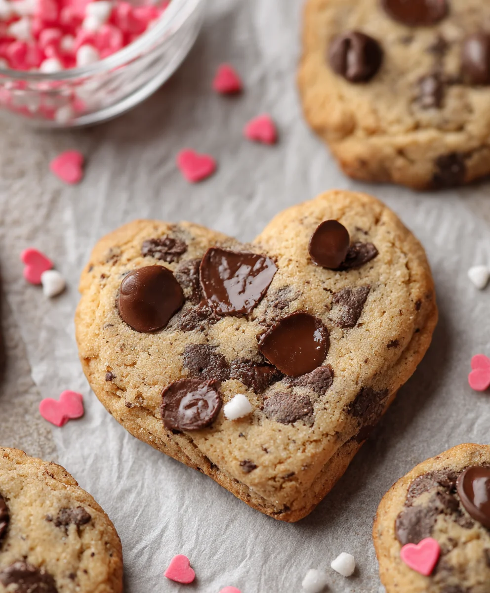 Sweet Heart-Shaped Chocolate Chip Cookies Recipe