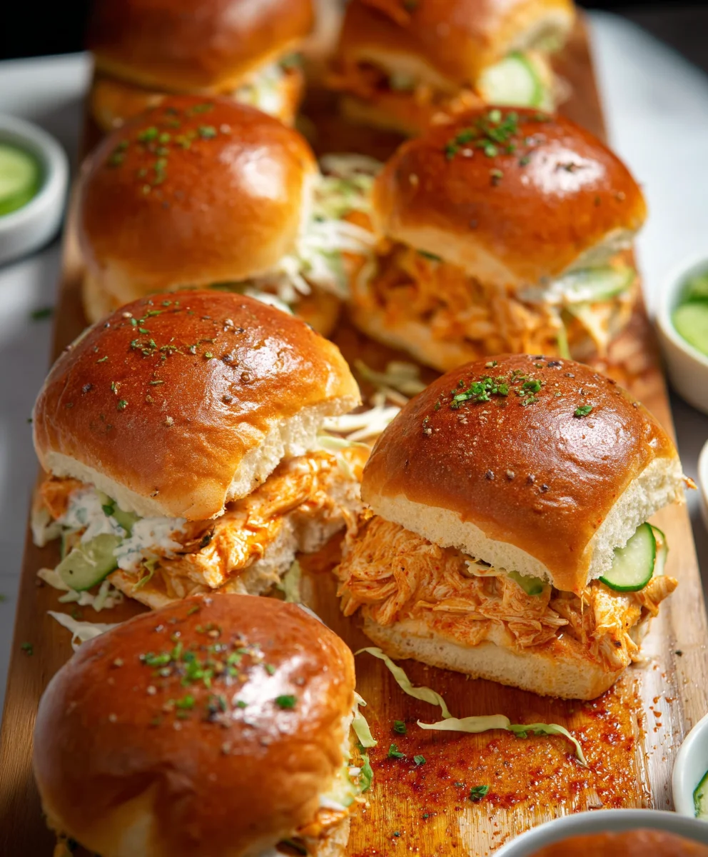 Spicy Buffalo Chicken Sliders-Easy Game Day Bites