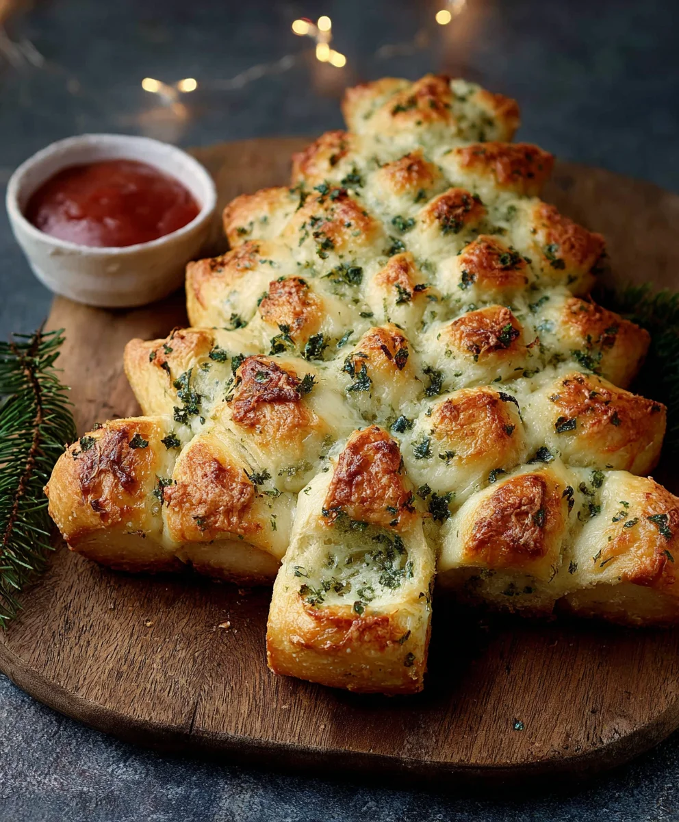 Cheesy Christmas Tree Bread-Easy Festive Appetizer