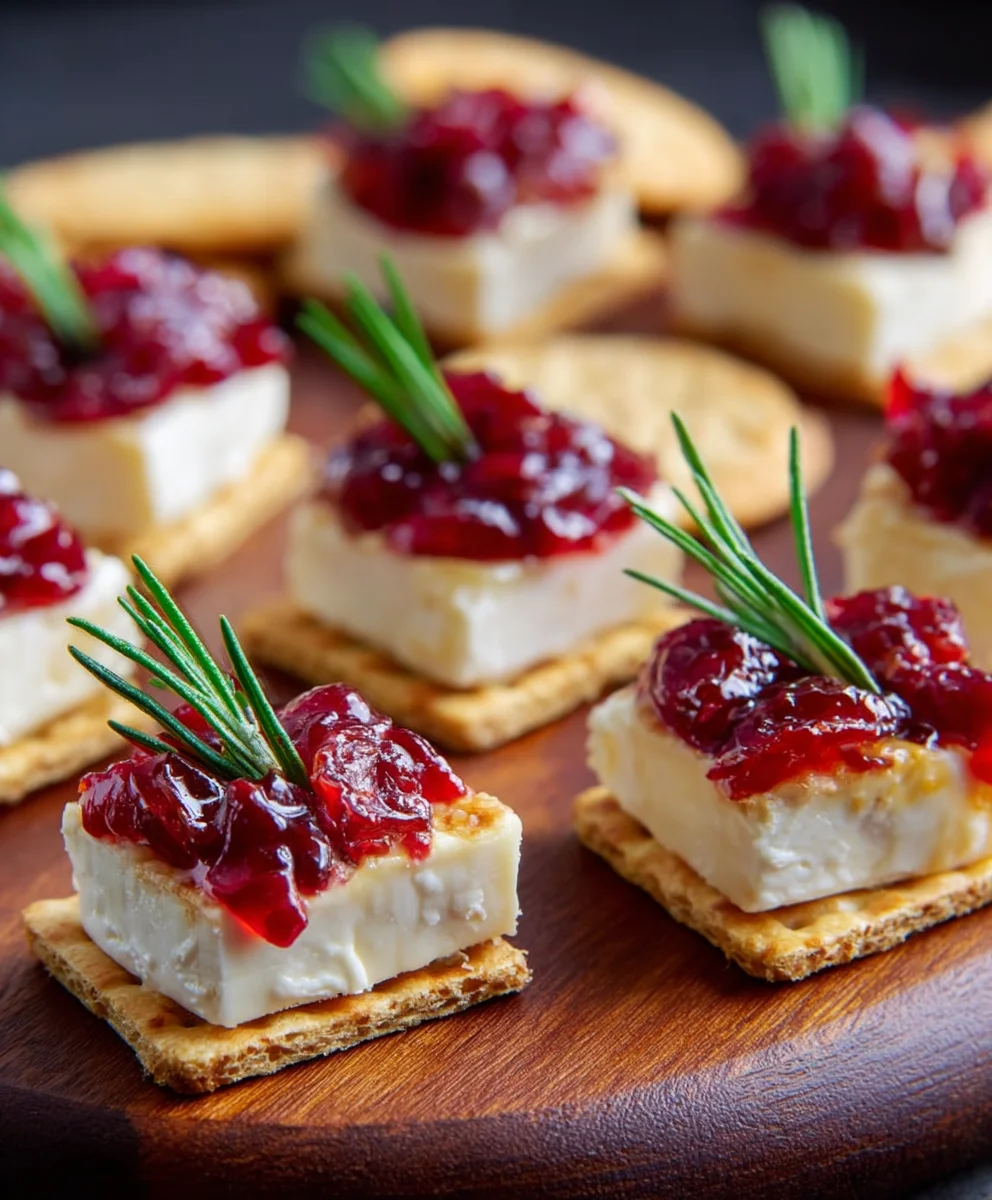 Easy Cranberry Brie Bites- No Bake Appetizer