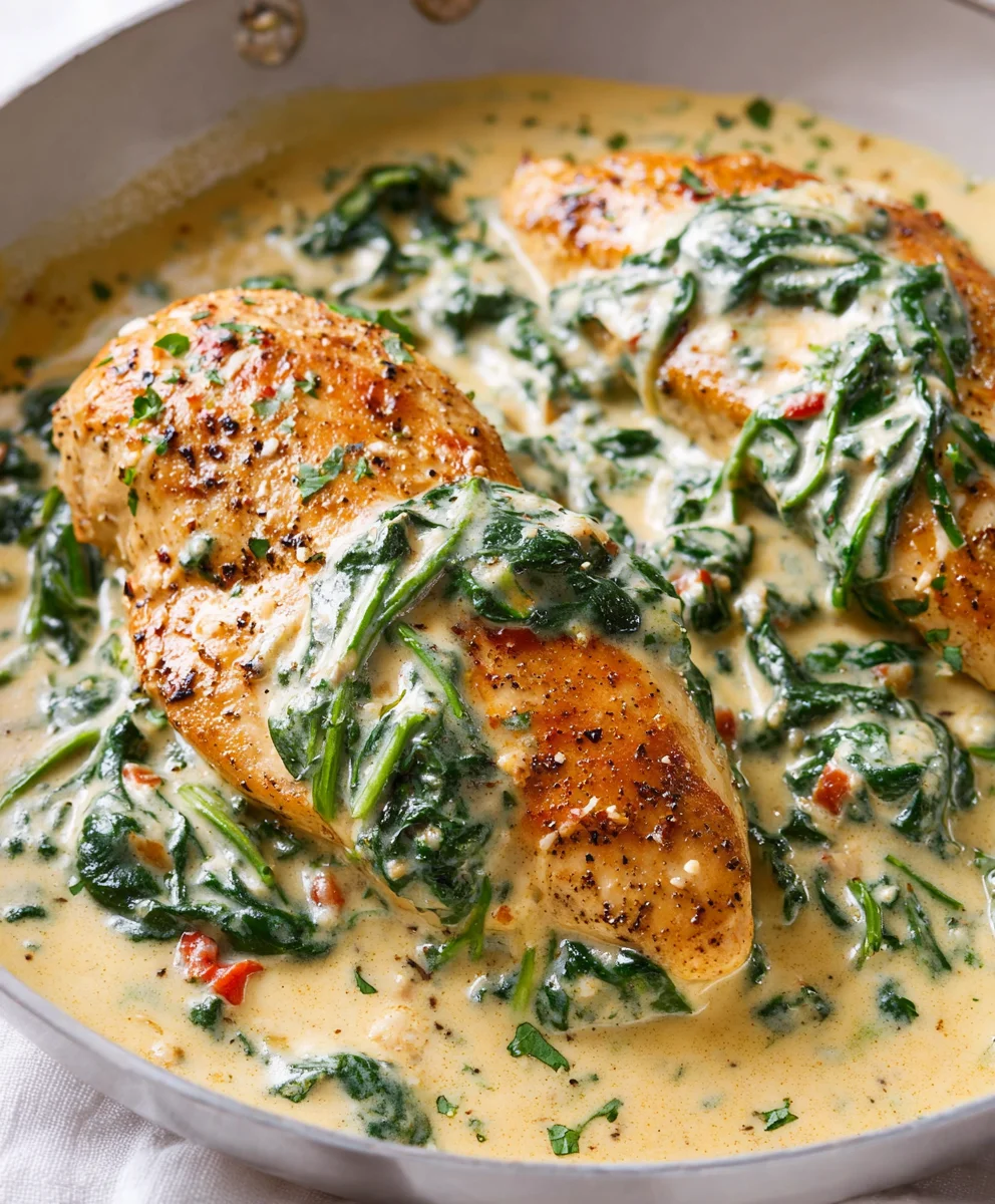 Creamy Chicken Spinach Parmesan Sauce Recipe