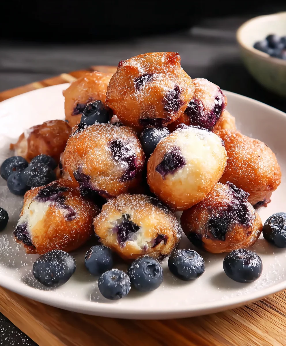 Mini Blueberry Fritters-Quick Easy Dessert Recipe