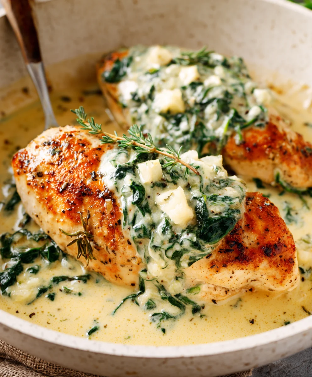 Creamy Chicken Spinach Parmesan Sauce Recipe