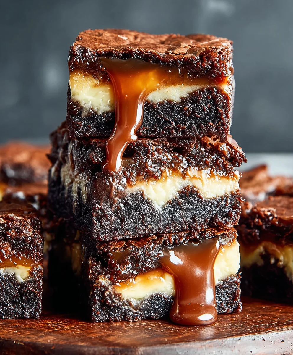 Caramel Nutella Cheesecake Brownies - Decadent Treat