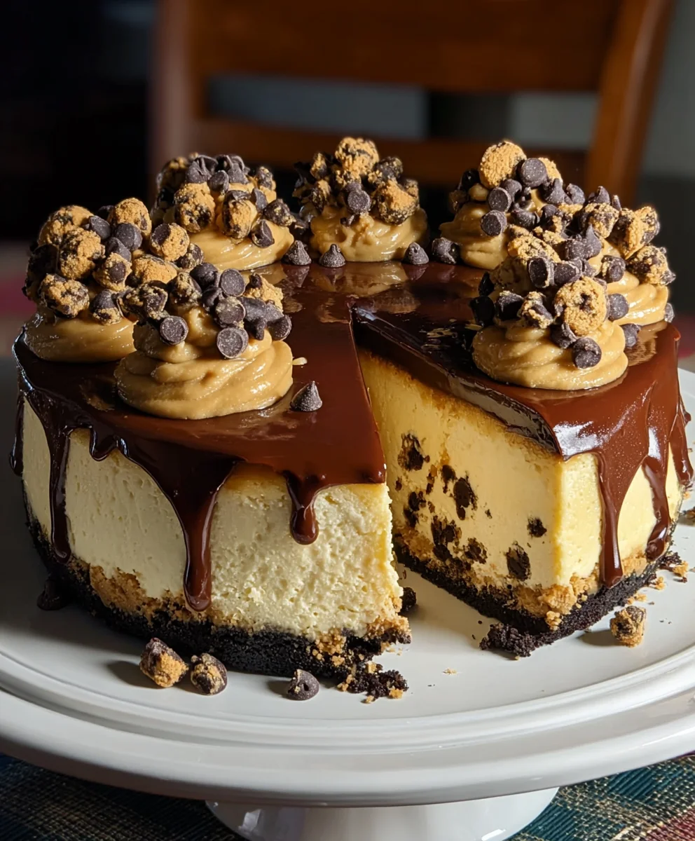 Chocolate Chip Cookie Cheesecake-Decadent Dessert