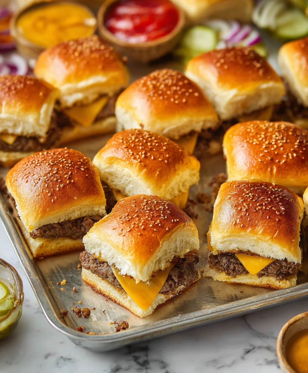 Hawaiian Roll Cheeseburger Sliders - Easy Beef Bites