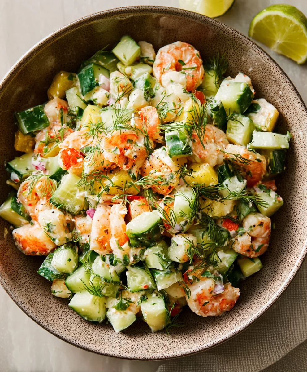 Easy Cucumber Shrimp Salad Recipe-Fresh & Light
