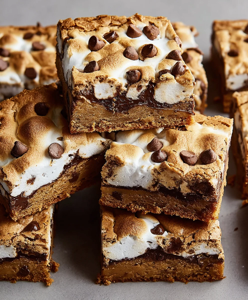 Peanut Butter S'mores Blondies-Deliciously Gooey Treats