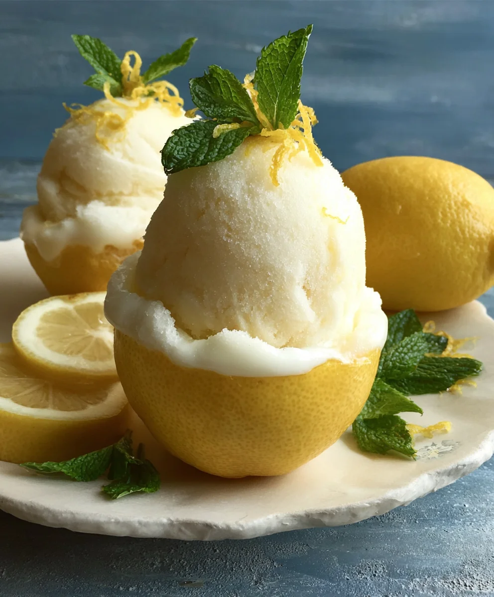 Frozen Lemon Shell Sorbetto- Refreshing Dessert Recipe