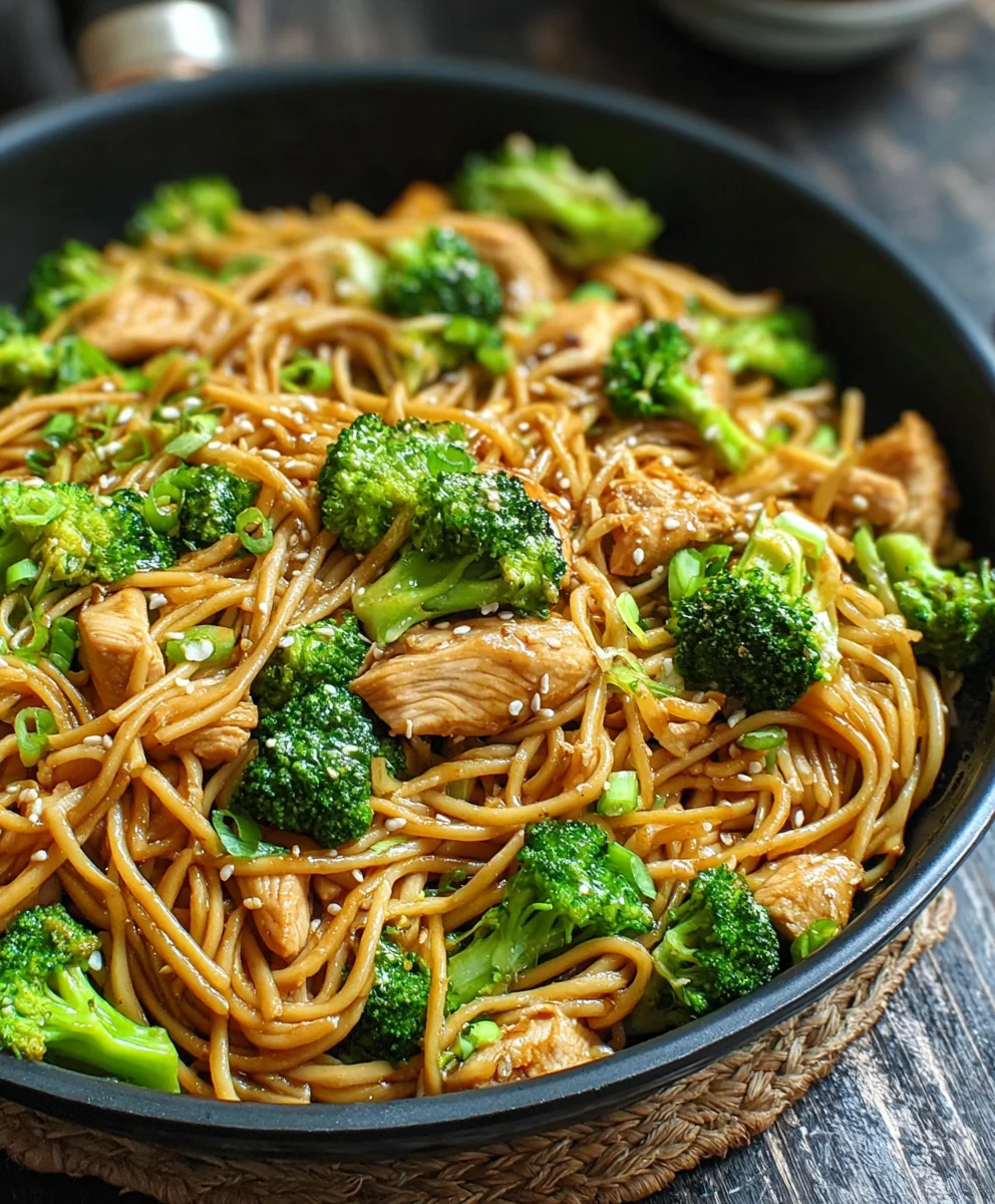 Healthy Sesame Noodles with Chicken-Broccoli