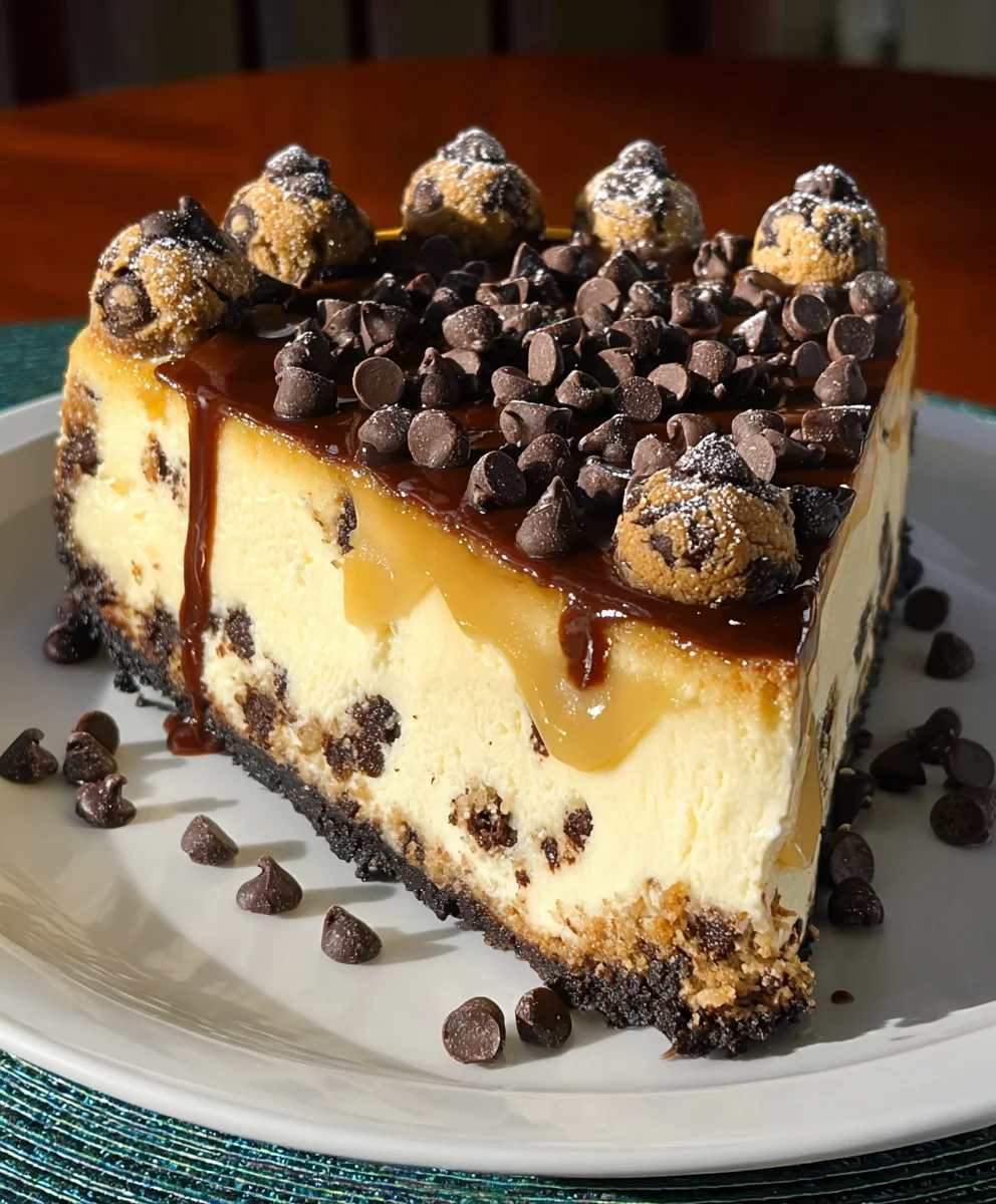 Chocolate Chip Cookie Cheesecake-Decadent Dessert