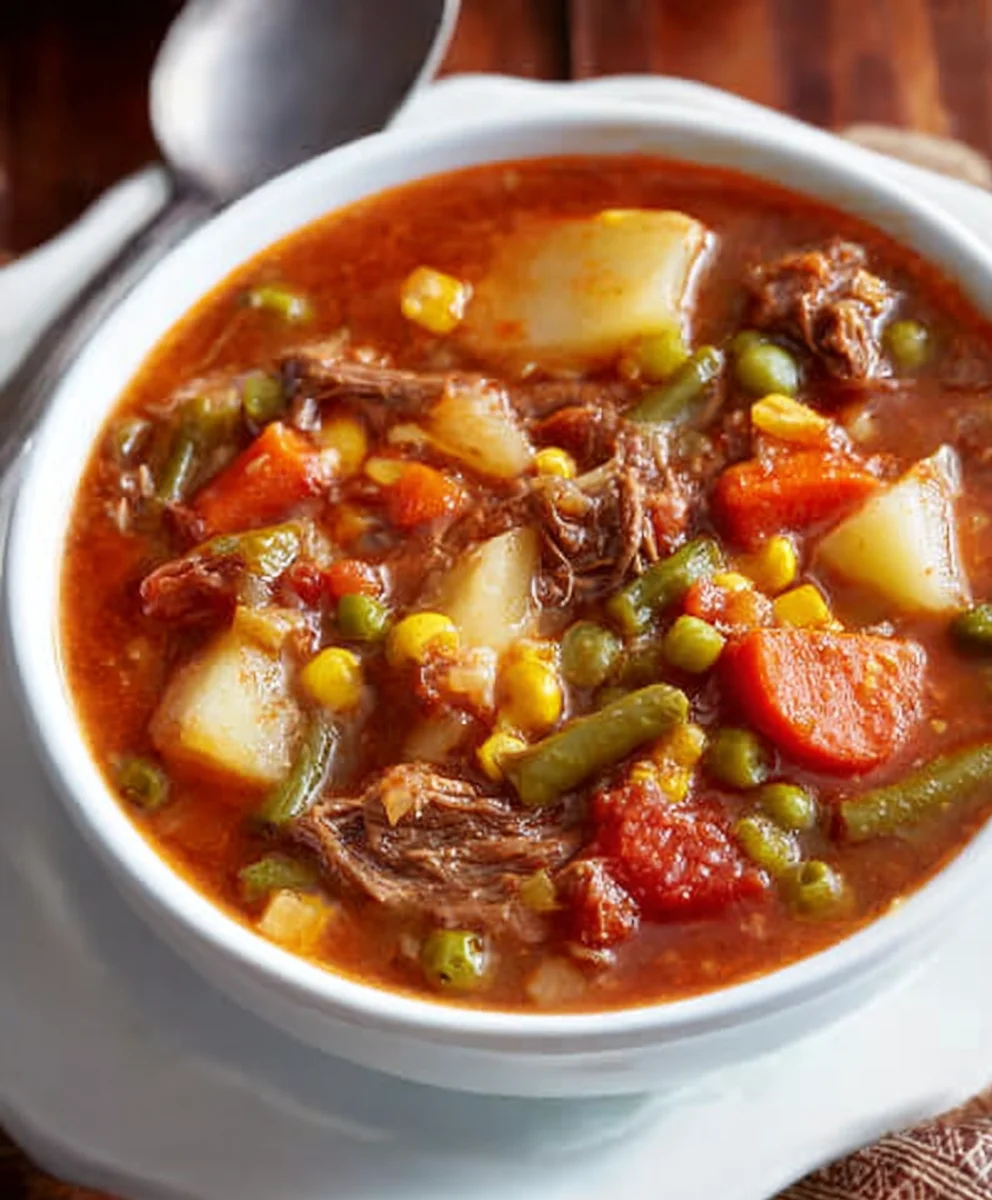 Mom's Old-Fashioned Beef Vegetable Soup Recipe