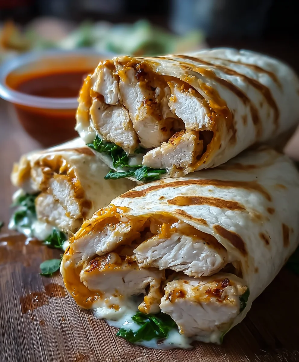 Cheesy Garlic Chicken Wraps- Quick & Easy Meal