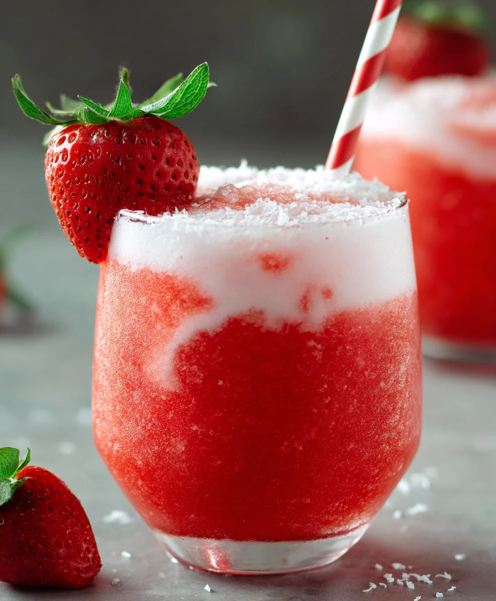 Strawberry Coconut Daiquiri Recipe- Refreshing Non-Non-Non-Alcoholic Alternativeic Drink